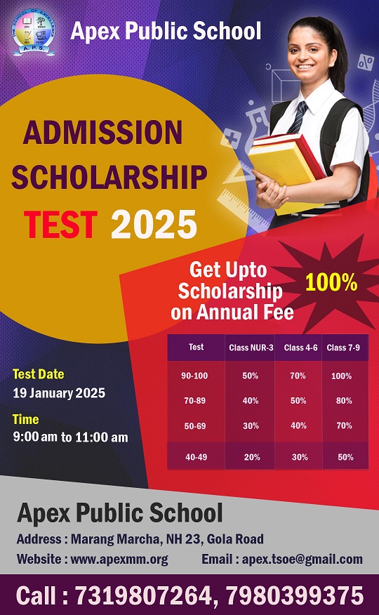 Apex admission scholarship test